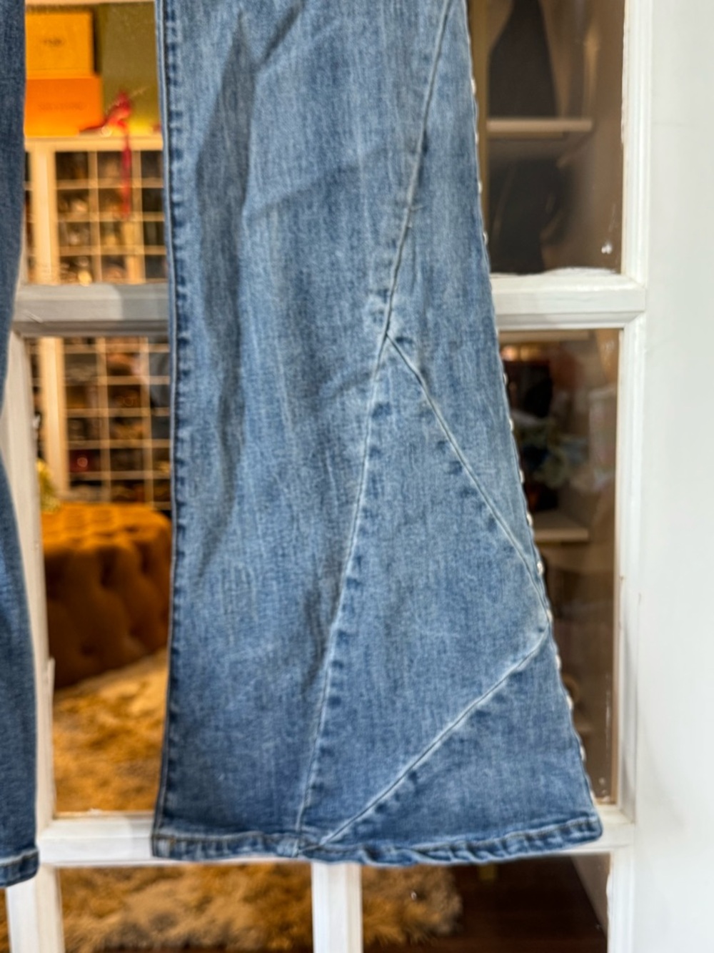 I.AM.GIA Light Blue Stud-Trim Flare Jeans - Picture 4 of 9
